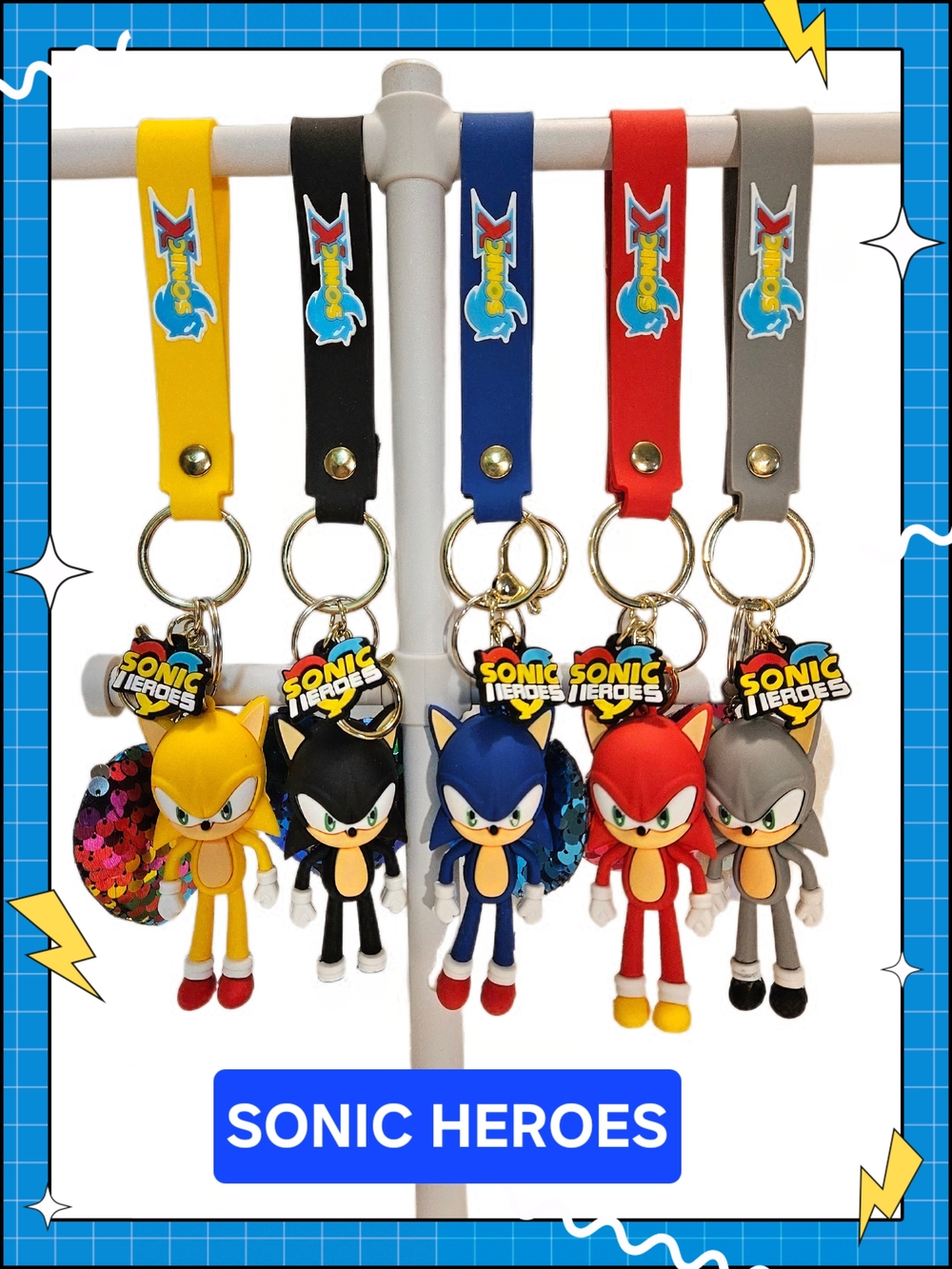 Sonic The Hedgehog And Heroes Kids Keychain Charms (Set Of 5)